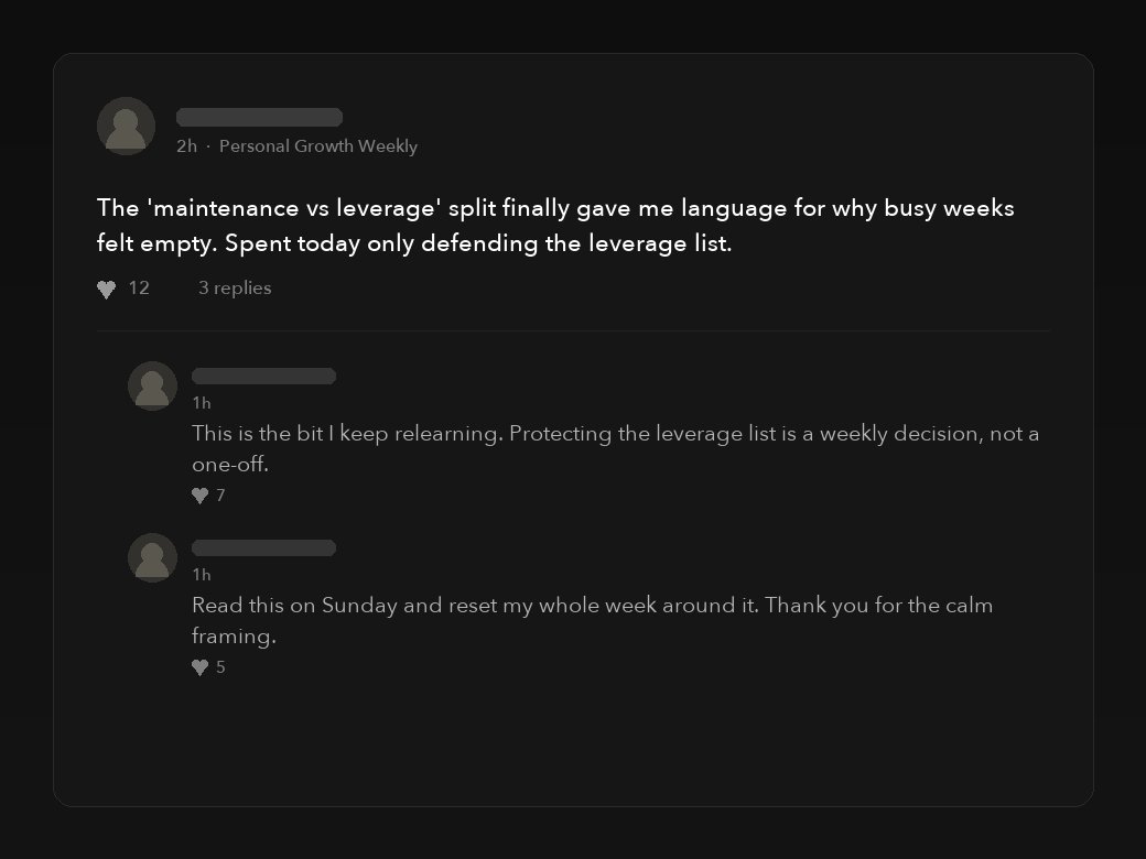 A thoughtful community thread with quiet, intelligent comments.